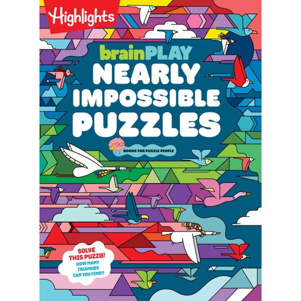 Brainplay Nearly Impossible Puzzles: Highlights Puzzle Book for Kids with Super